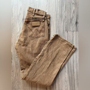 Wrangler Vintage Style Brown Jeans Western Workwear